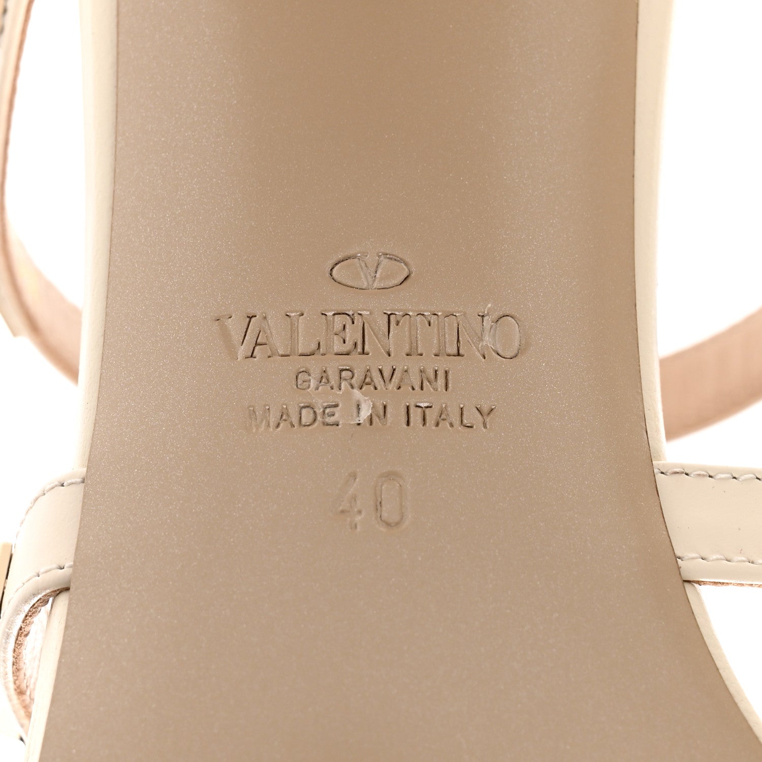 Valentino Garavani Calfskin Nappa Rockstud 60mm Caged Slide Sandals 40 Light Ivory 8 of 10