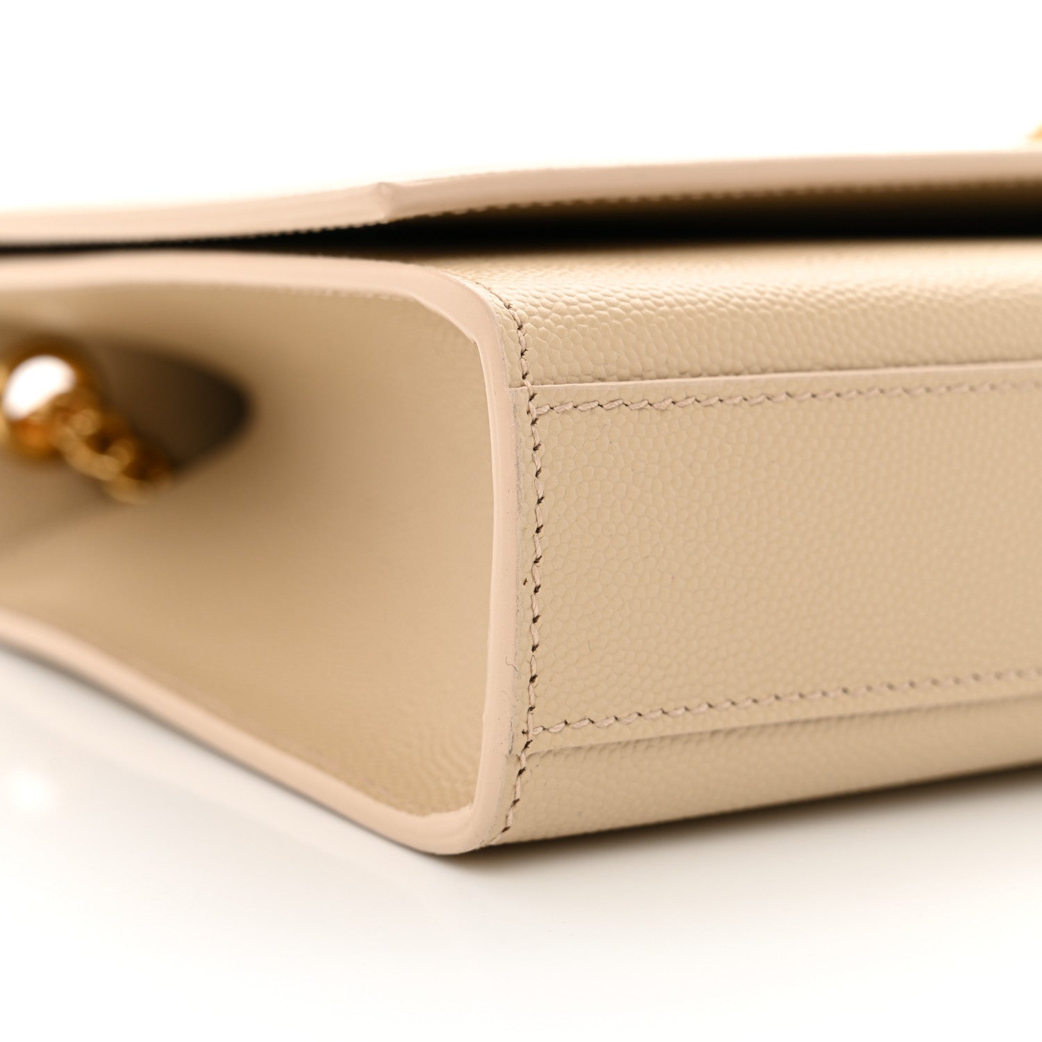 Saint Laurent Grain De Poudre Medium Monogram Kate Satchel Nude Powder 9 of 10