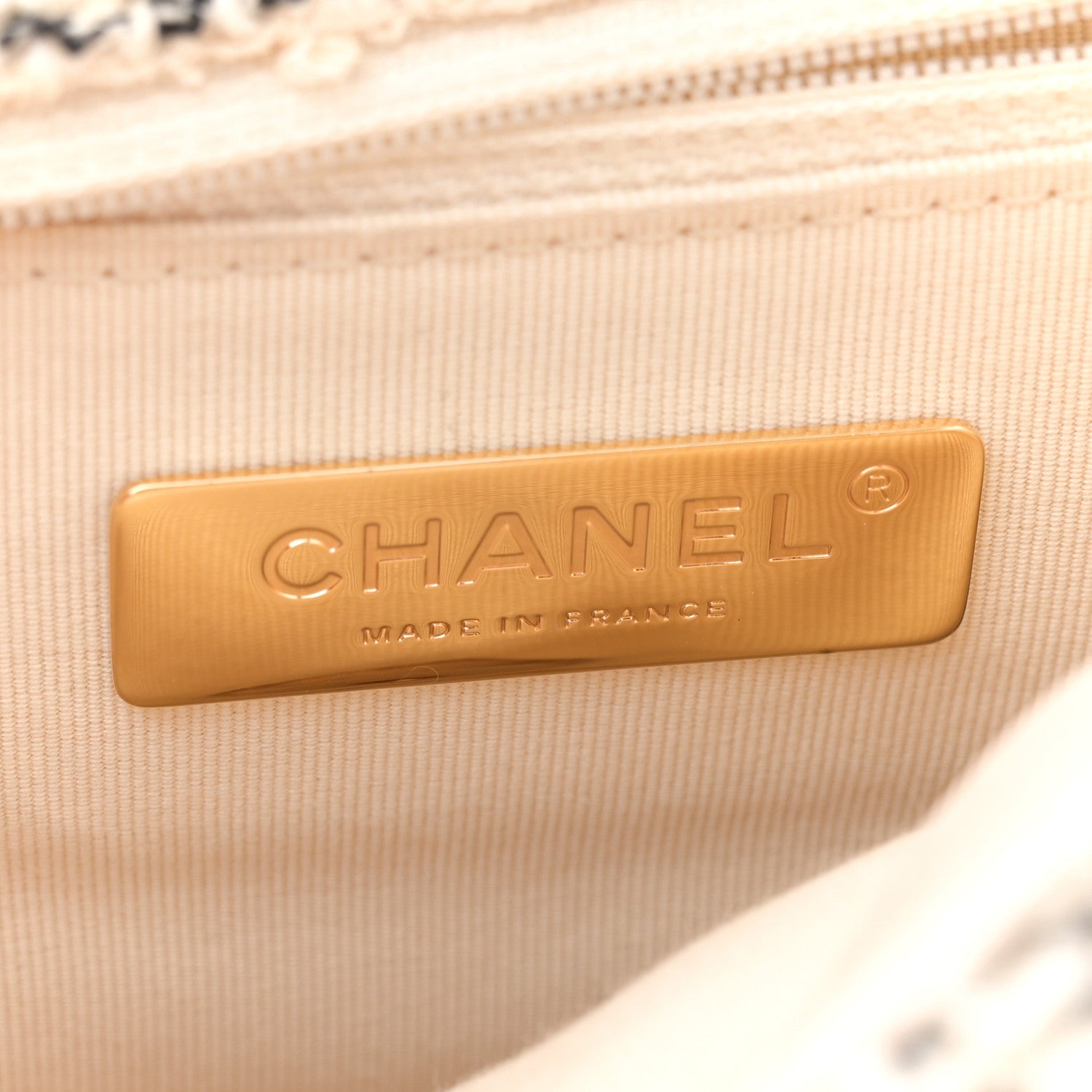 Chanel Tweed Quilted Medium Chanel 19 Flap Ecru Black 6 of 13