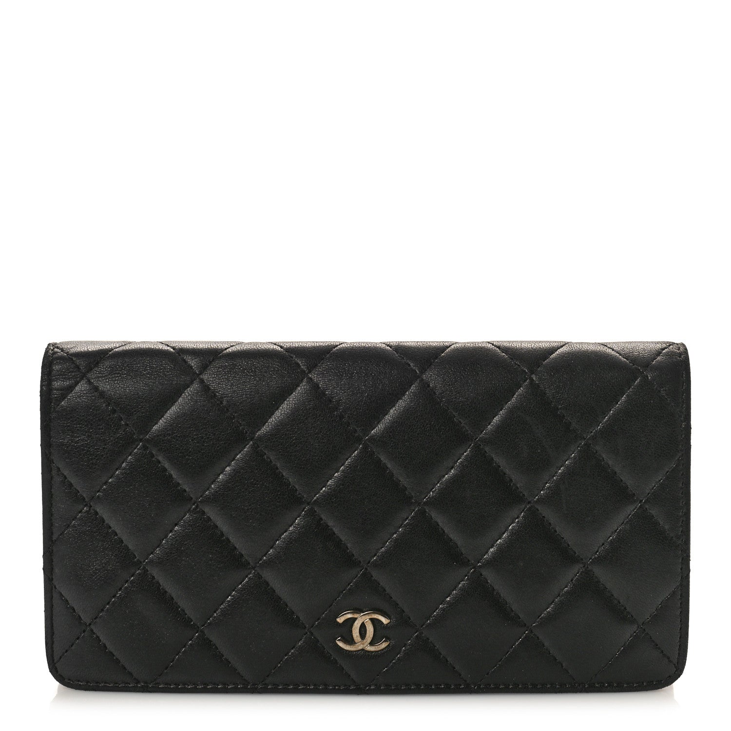 Chanel Lambskin Quilted Yen Wallet Black 1 of 9