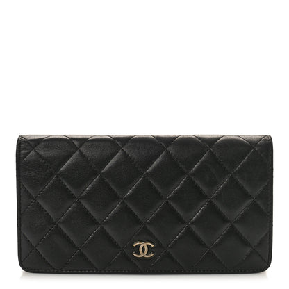 Chanel Lambskin Quilted Yen Wallet Black 1 of 9