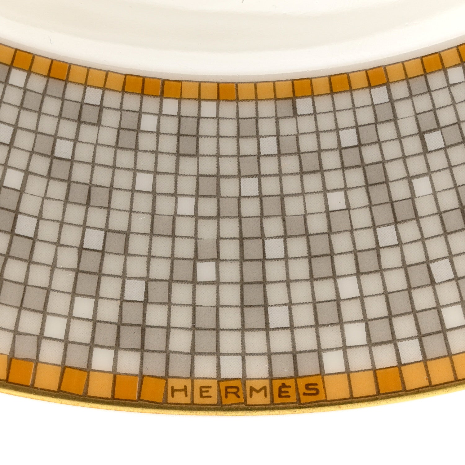 Hermes Porcelain Mosaique Au 24 Soup Bowl Gold 4 of 6