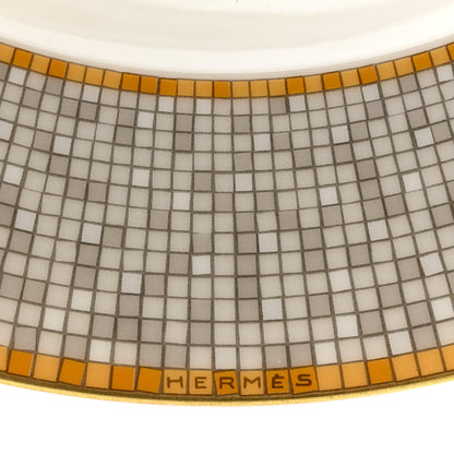 Hermes Porcelain Mosaique Au 24 Soup Bowl Gold 4 of 6