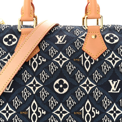 Louis Vuitton Jacquard Since 1854 Speedy Bandouliere 25 Blue 8 of 14