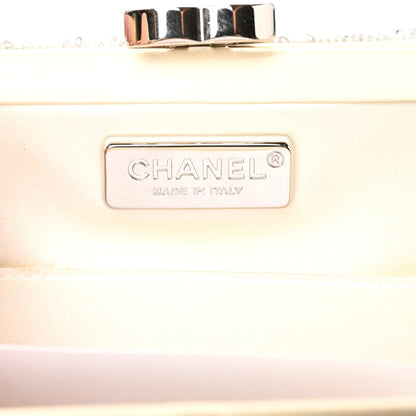 Chanel Sequin Satin Embroidered La Pausa Evening Clutch Silver Yellow Pink 6 of 7