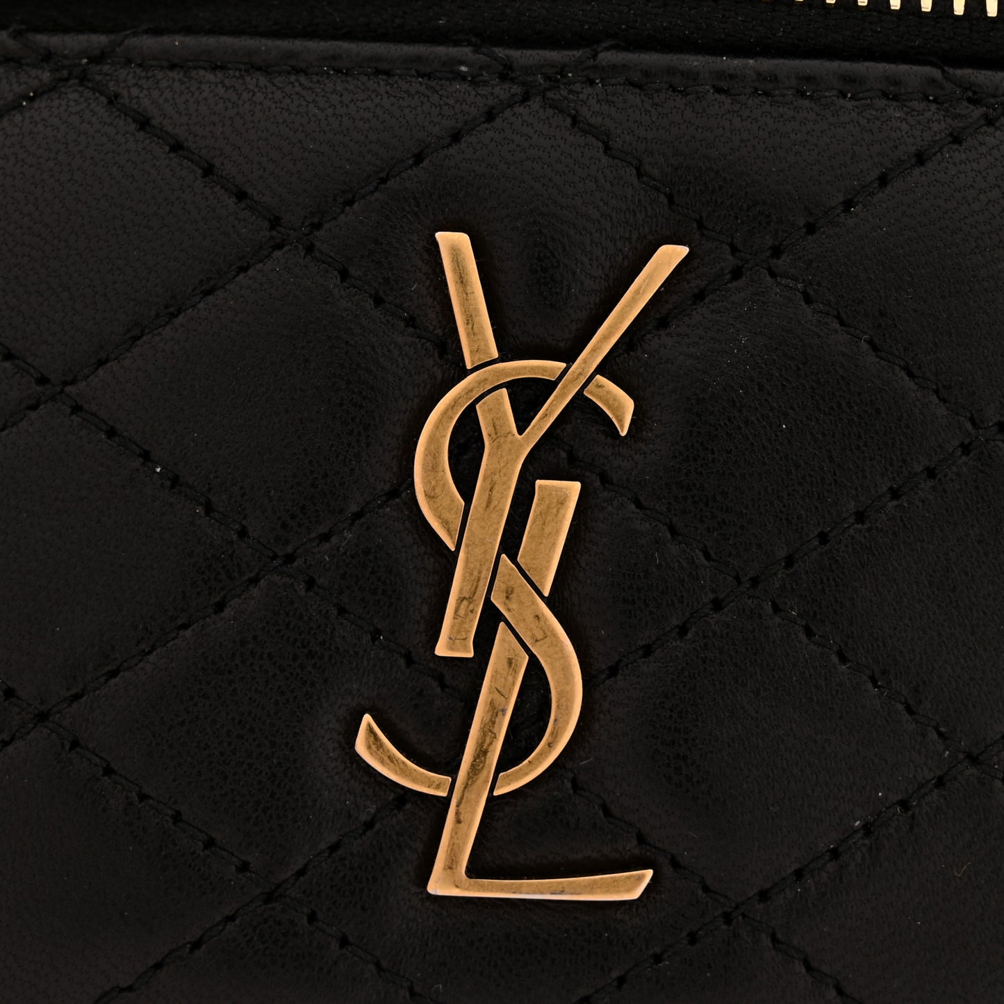 Lambskin Quilted Mini Gaby Vanity Case Black