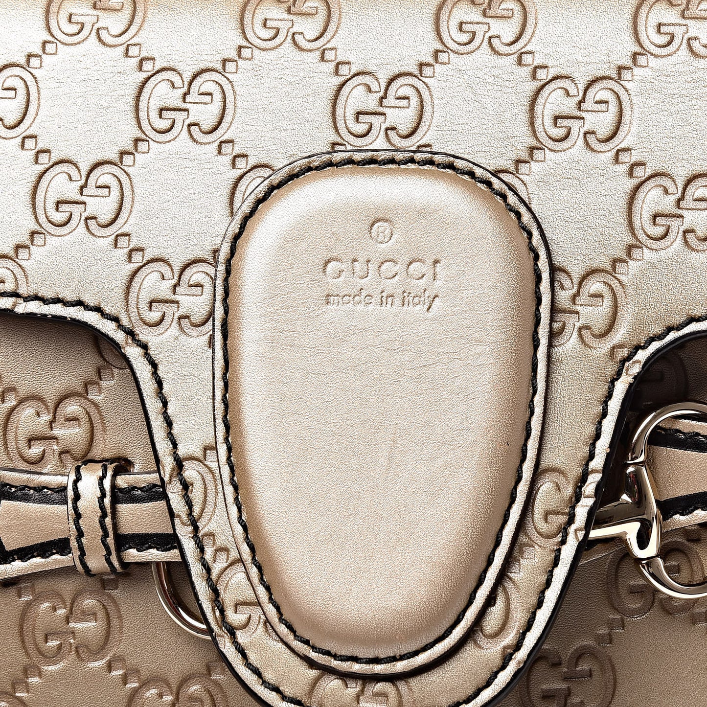 GG Shine Guccissima Medium Emily Chain Shoulder Bag Gold