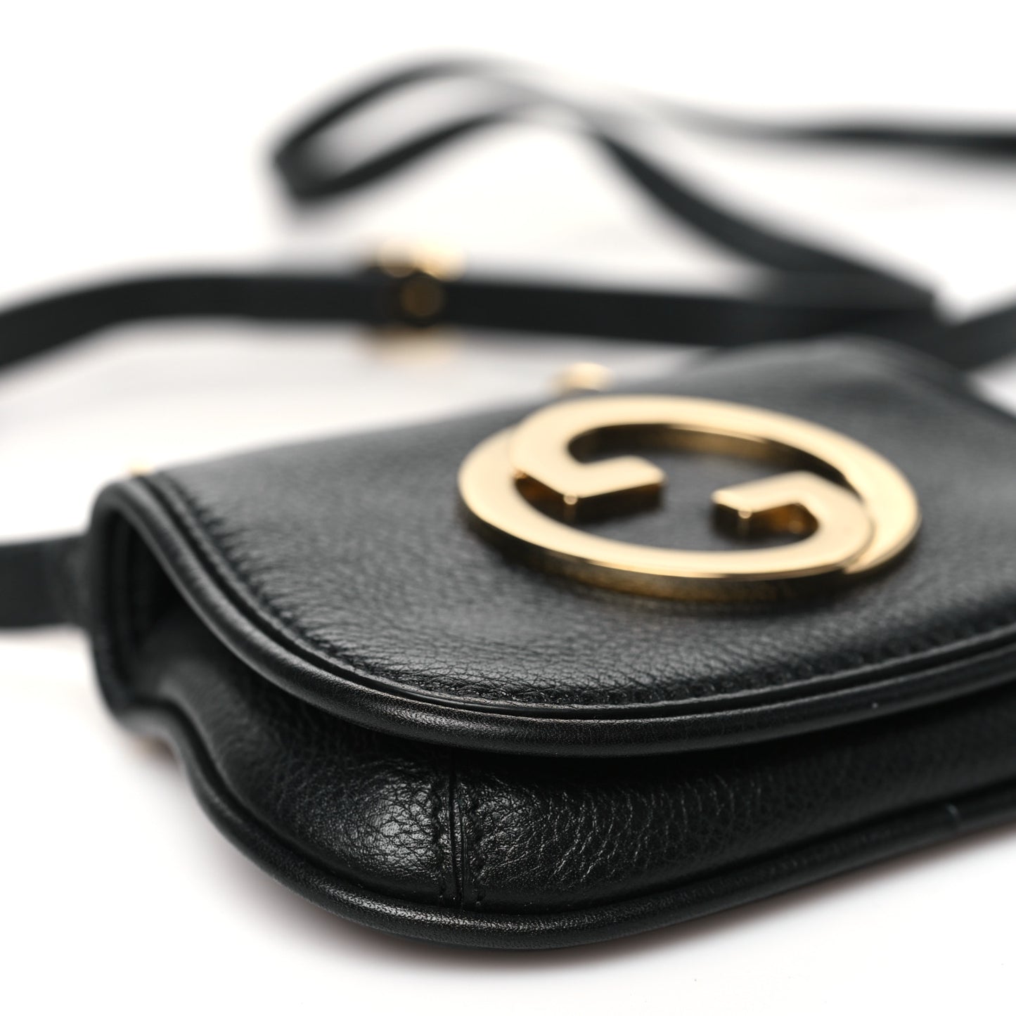 Roxy Calfskin Mini Blondie Card Case Wallet with Strap Shoulder Black