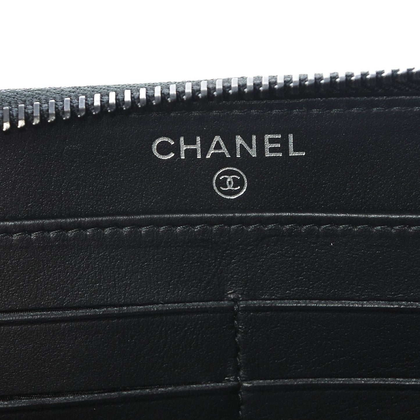 Crumpled Calfskin Quilted Large Zip Around Wallet So Black