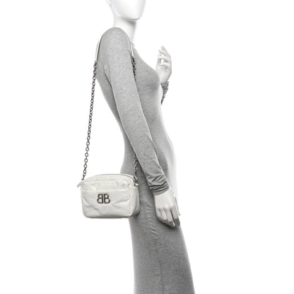 Balenciaga Agneau Arena XS Monaco Camera Shoulder Bag Optic White 2 of 10