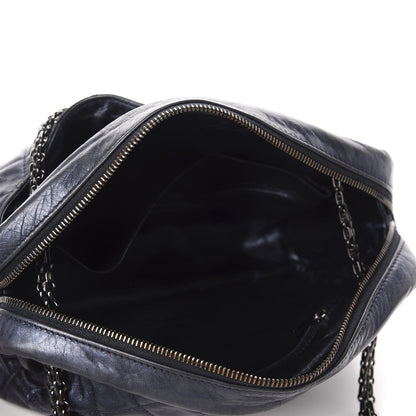 Chanel Metallic Aged Calfskin Quilted Medium Reissue Camera Case Bag Blue 5 of 9