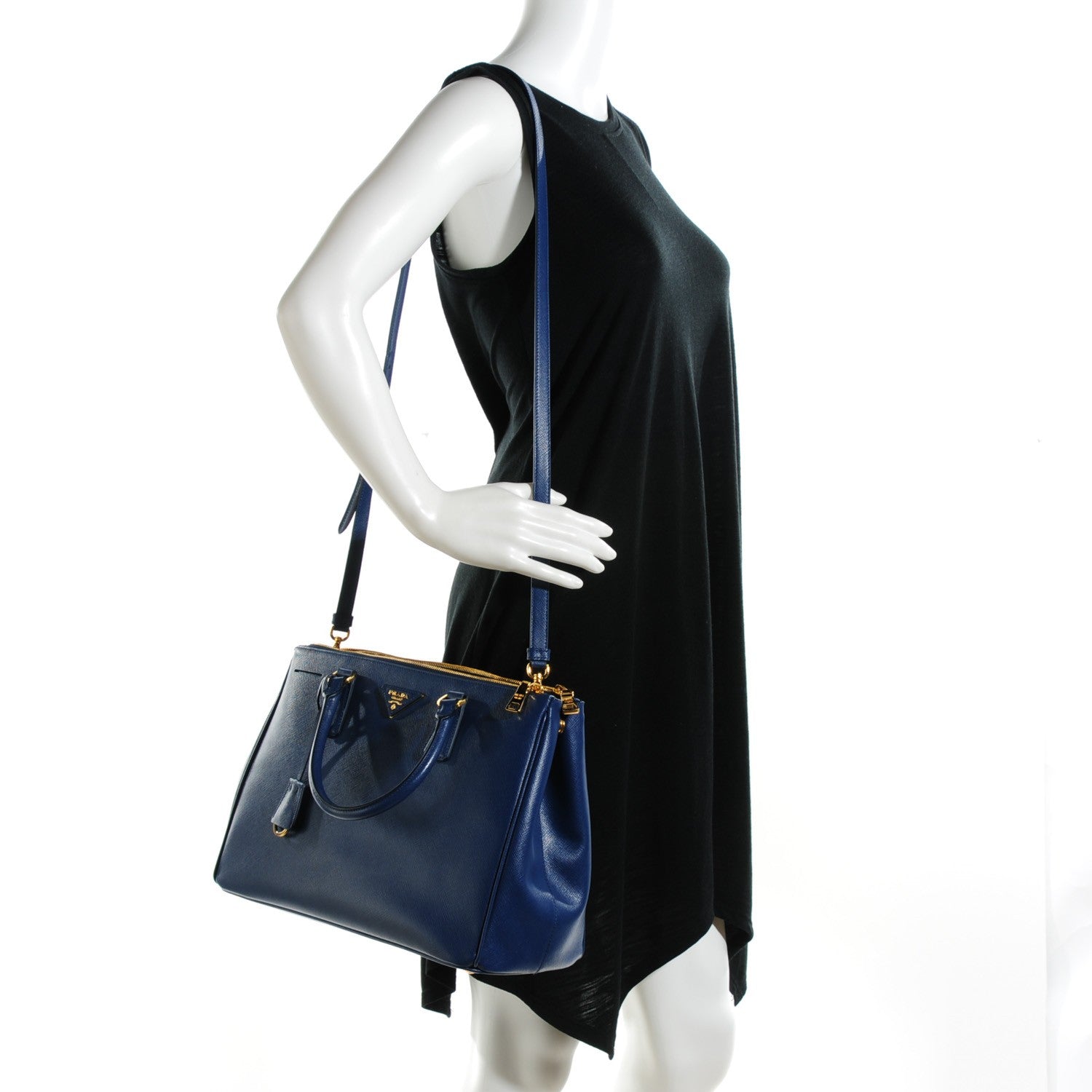 Prada Saffiano Medium Galleria Double Zip Tote Bluette 2 of 8