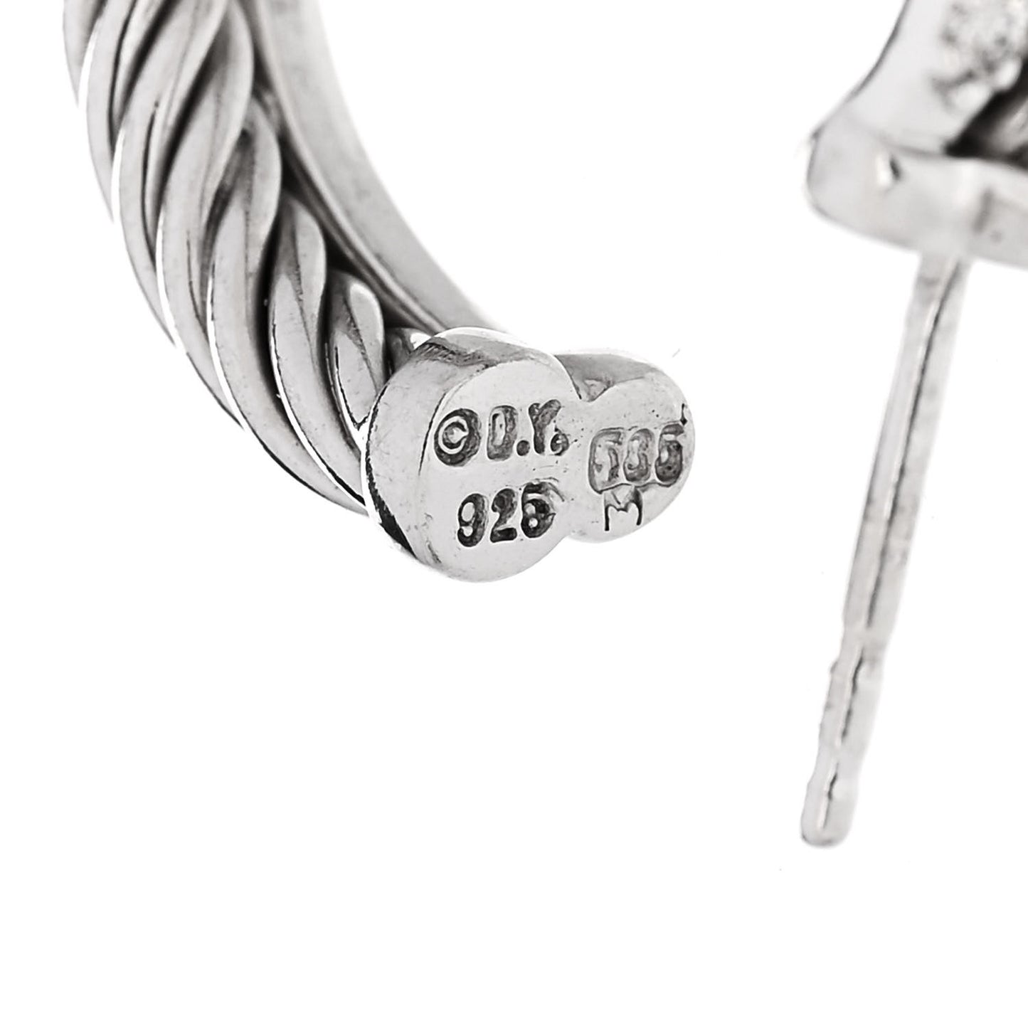 Sterling Silver Diamond Small Crossover Hoop Earrings