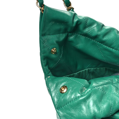 Chanel Shiny Calfskin Quilted Small Chanel 22 Green 13 of 13