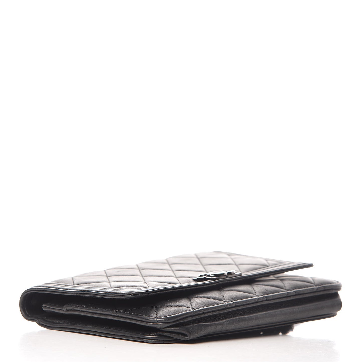 Lambskin Quilted Boy Wallet On Chain WOC Black