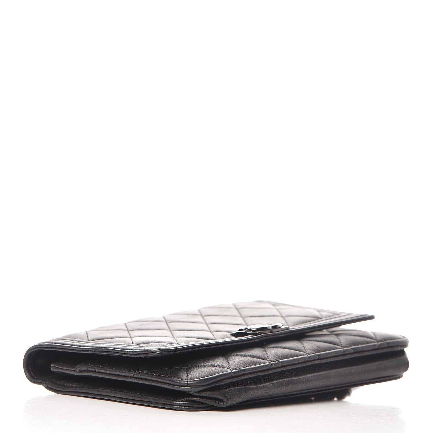Chanel Lambskin Quilted Boy Wallet On Chain WOC Black 4 of 18