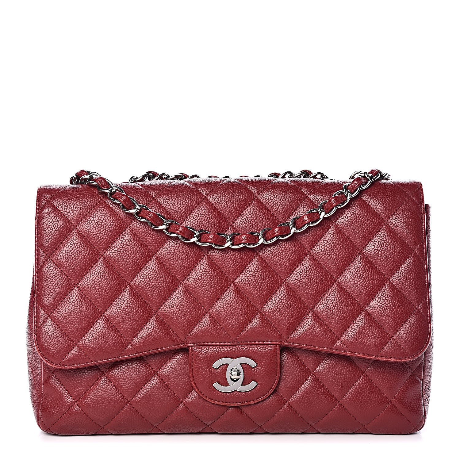 Chanel Caviar Quilted Jumbo Single Flap Red 1 of 27
