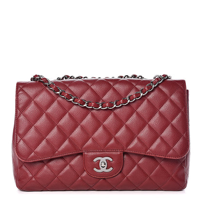 Chanel Caviar Quilted Jumbo Single Flap Red 1 of 27