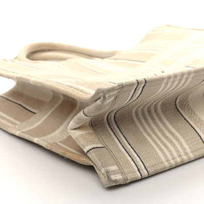 Christian Dior Canvas Embroidered Large Stripes Book Tote Beige 9 of 14