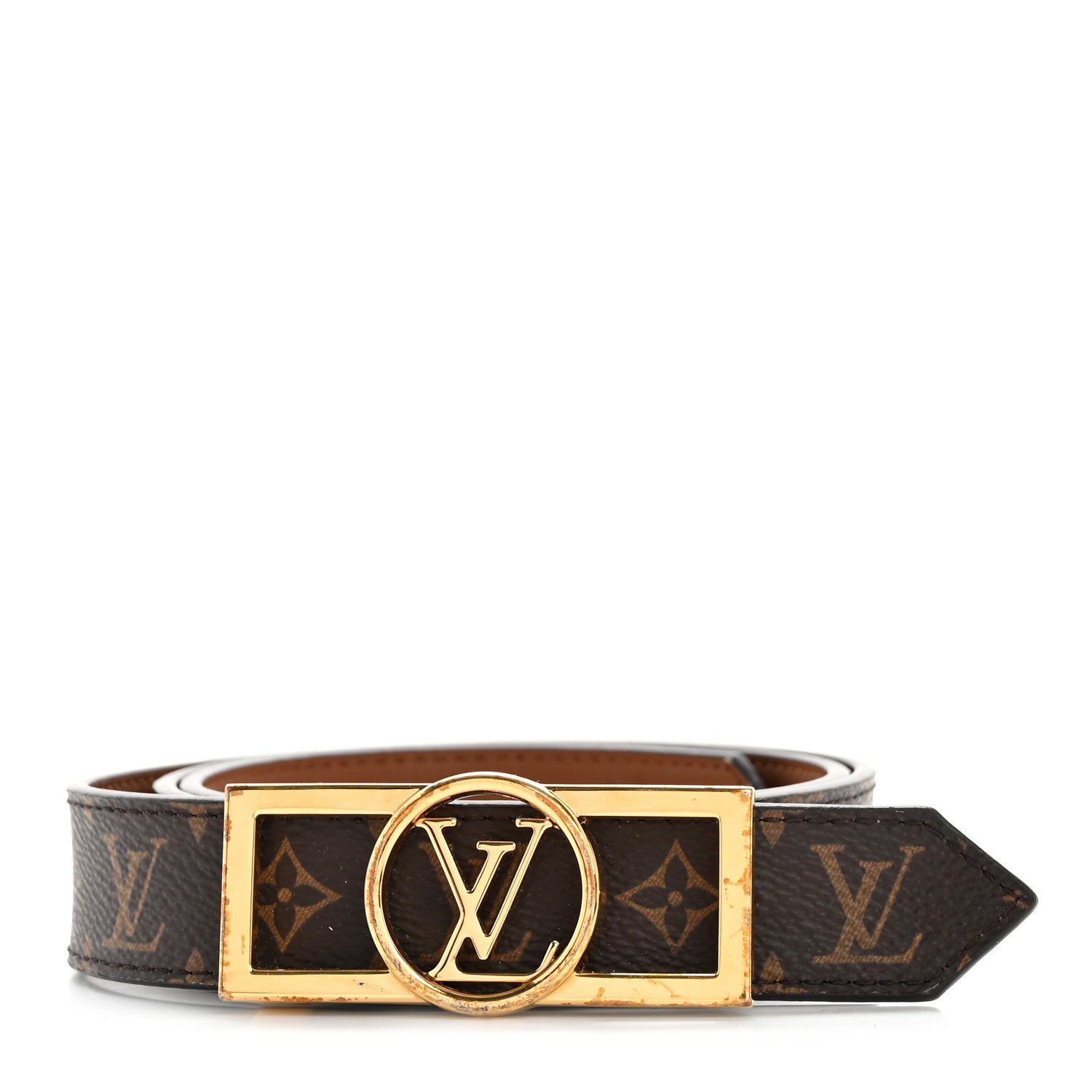 Louis Vuitton Monogram 25mm Dauphine Reversible Belt 80 32 Tan 1 of 9