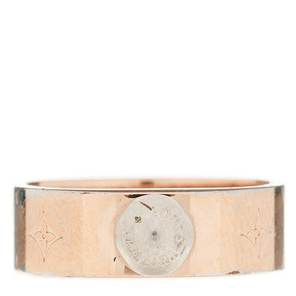 Louis Vuitton Brass Monogram Engraved Nanogram Ring S Pink Gold 1 of 8