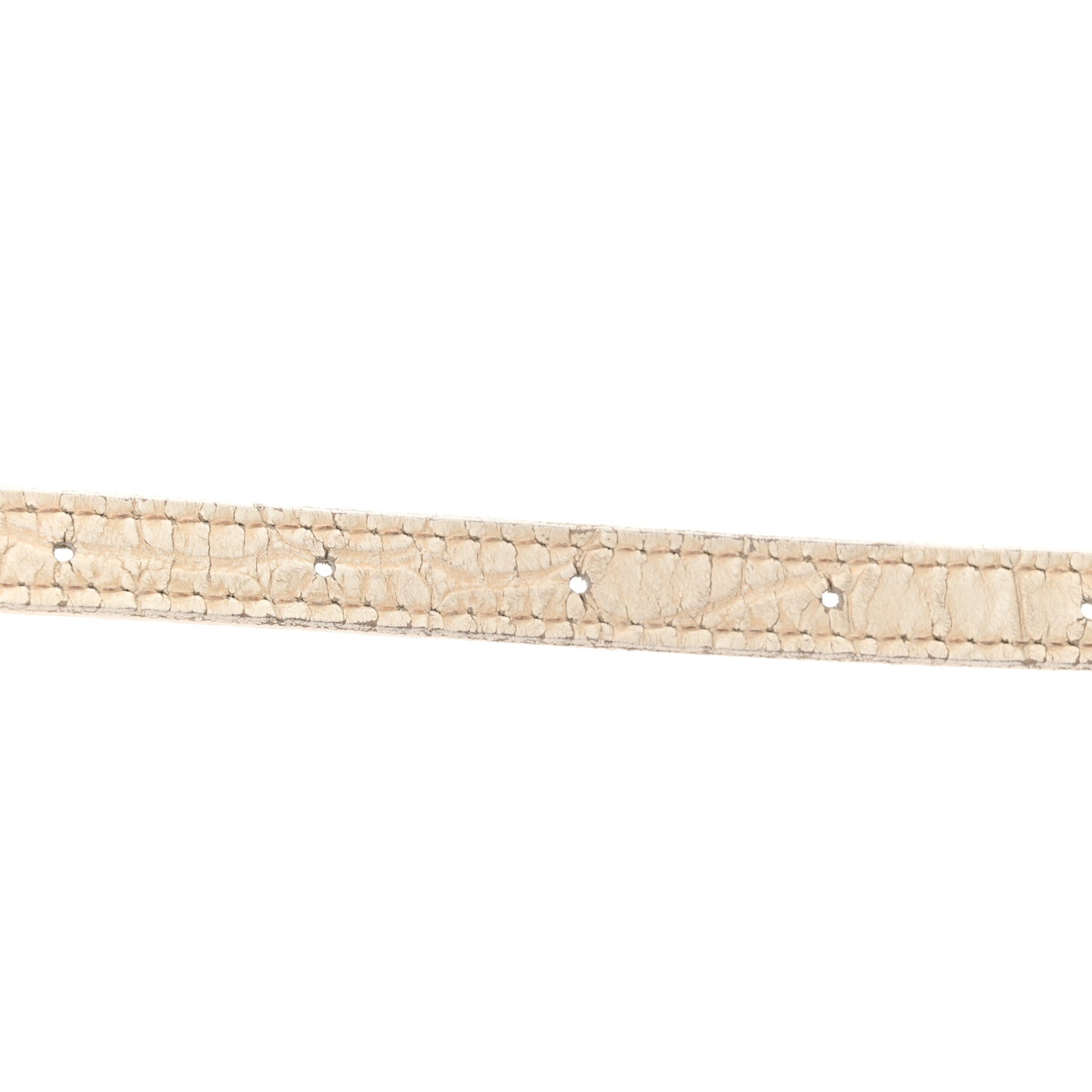 Calfskin Crocodile Embossed Small Hourglass Top Handle Bag White