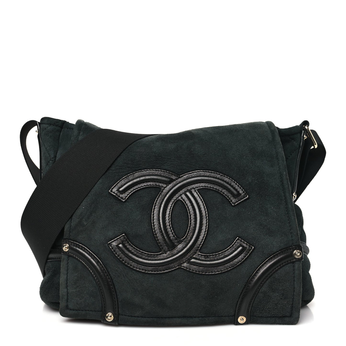 Suede Sparkling Winter Messenger Black