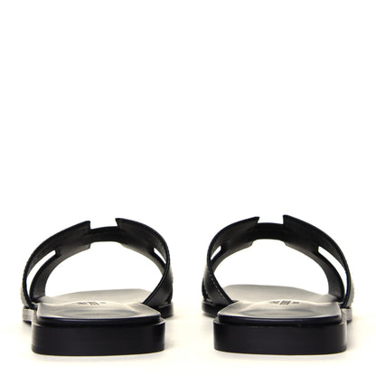 Hermes Box Calfskin Oran Sandals 39 Black 5 of 6