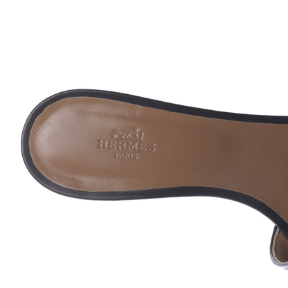 Hermes Canvas Tatoo Print Oasis Equator Sandals 40.5 Black 8 of 10