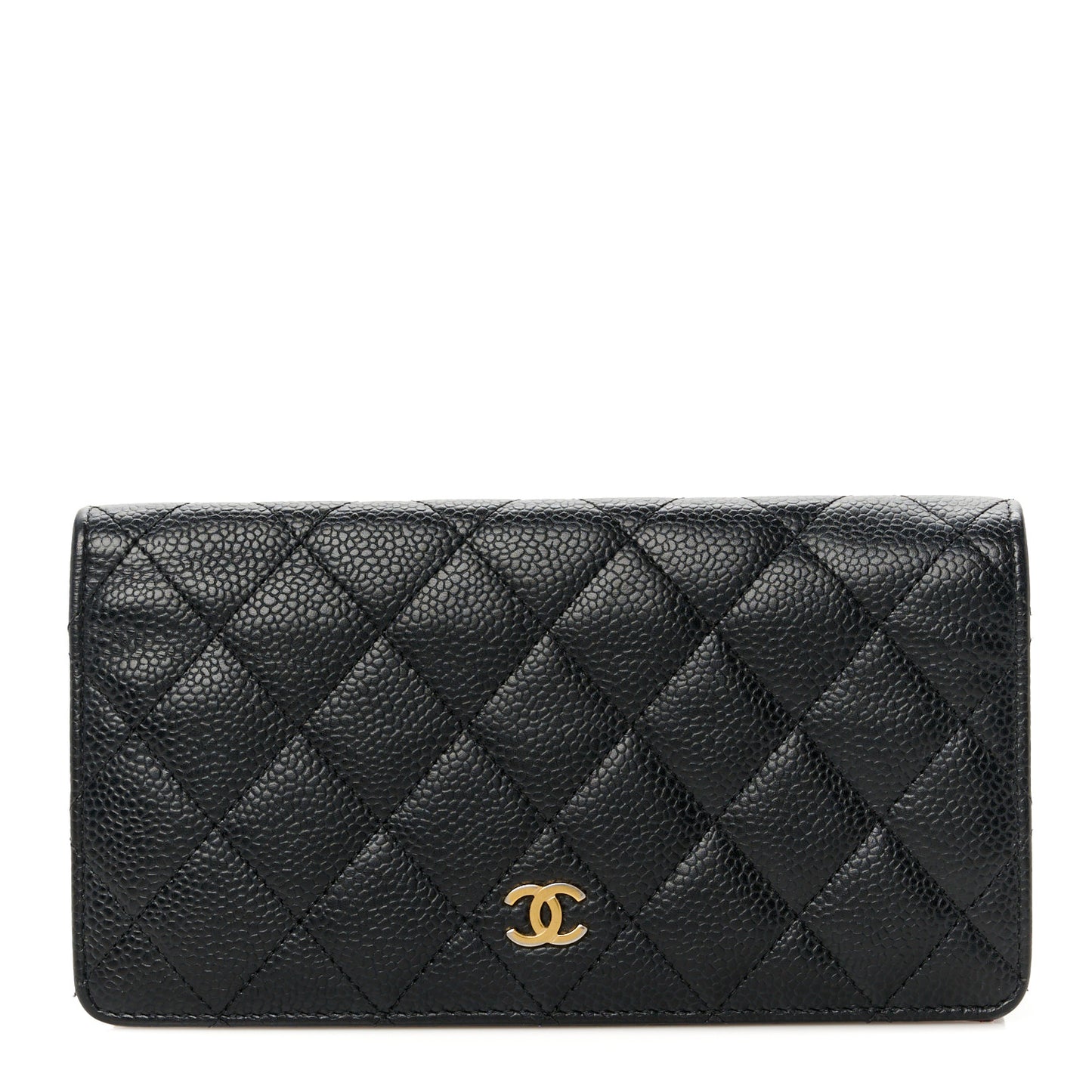 Caviar Quilted Yen Wallet Black