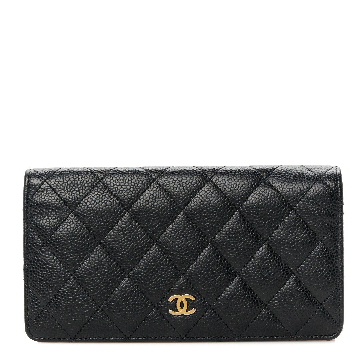 Chanel Caviar Quilted Yen Wallet Black 1 of 12