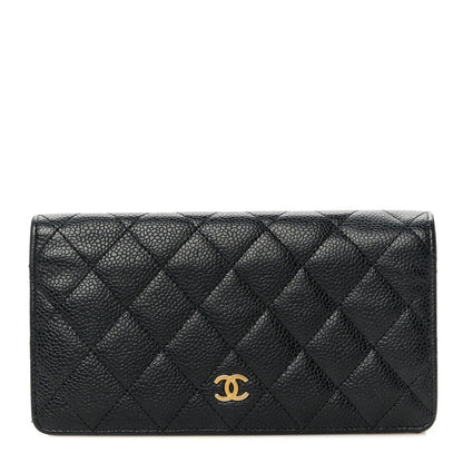 Chanel Caviar Quilted Yen Wallet Black 1 of 12