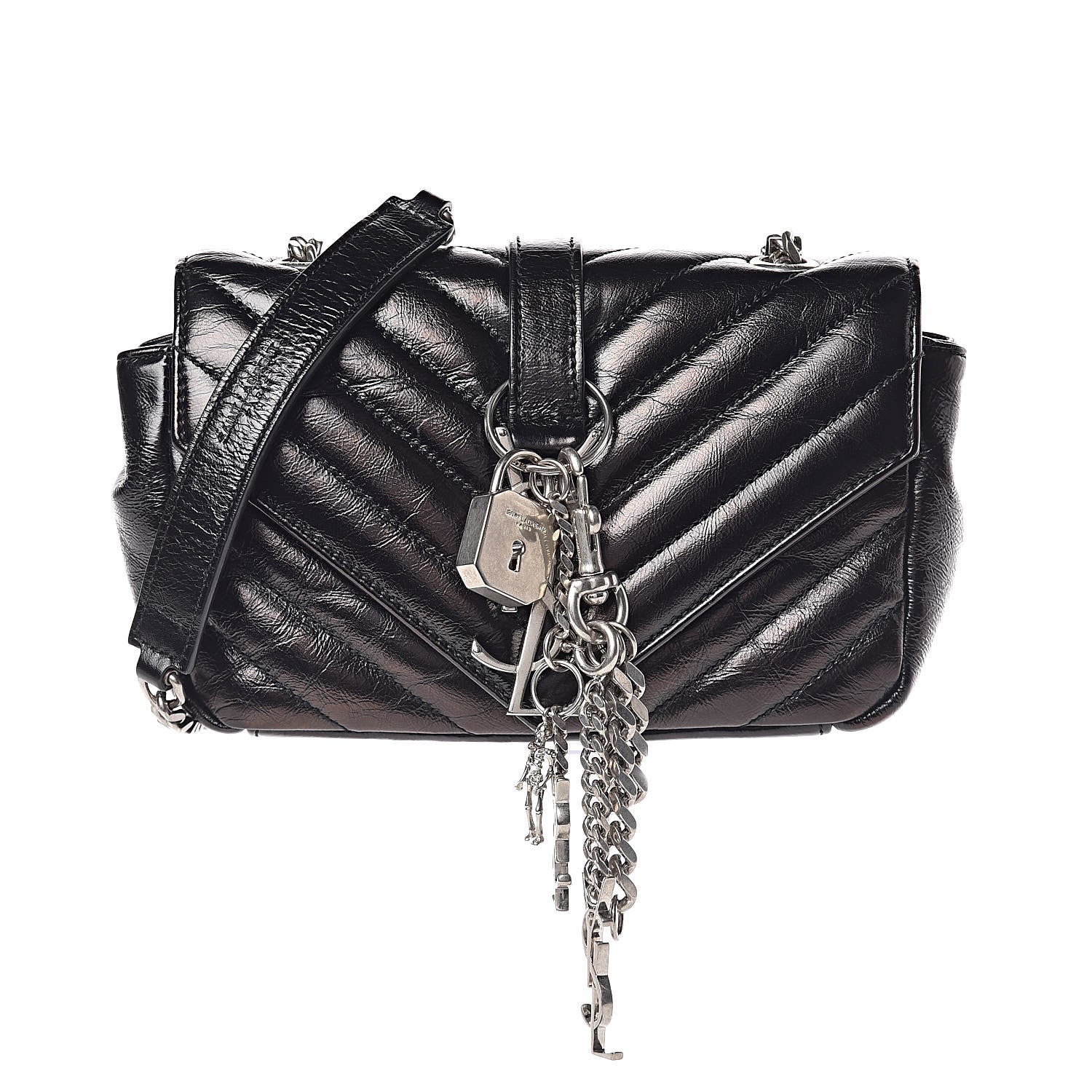 Saint Laurent Calfskin Matelassé Monogram Classic Baby Punk Chain Bag Black 1 of 10