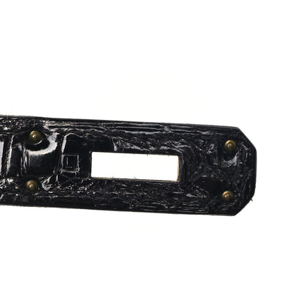 Hermes Shiny Porosus Crocodile Birkin 35 Black 7 of 12