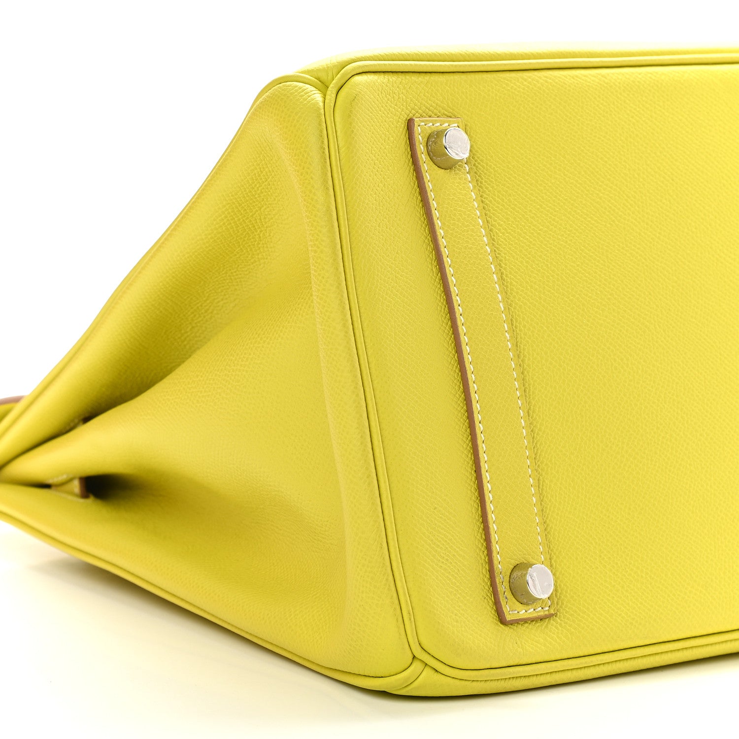 Hermes Epsom Candy Birkin 35 Lime Gris Perle 7 of 10