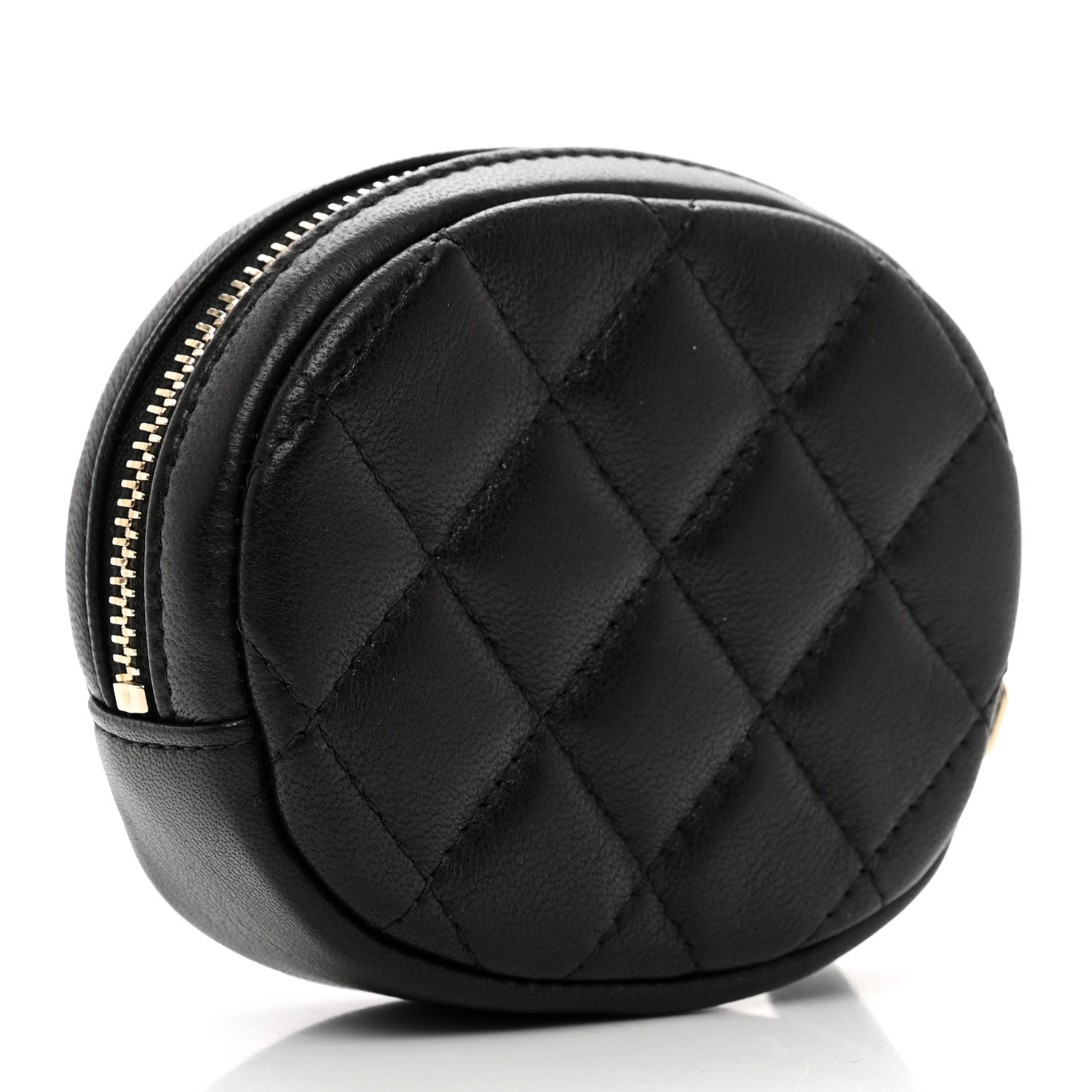 Chanel Lambskin Quilted Zip Around Classic Coin Purse Black 3 of 8