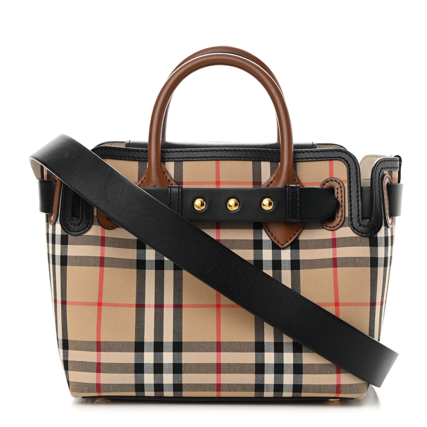 Calfskin Vintage Check Triple Stud Mini Belt Bag Archive Beige