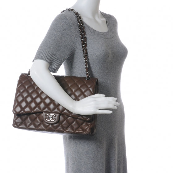 Chanel Lambskin Maxi Double Flap Brown 2 of 7
