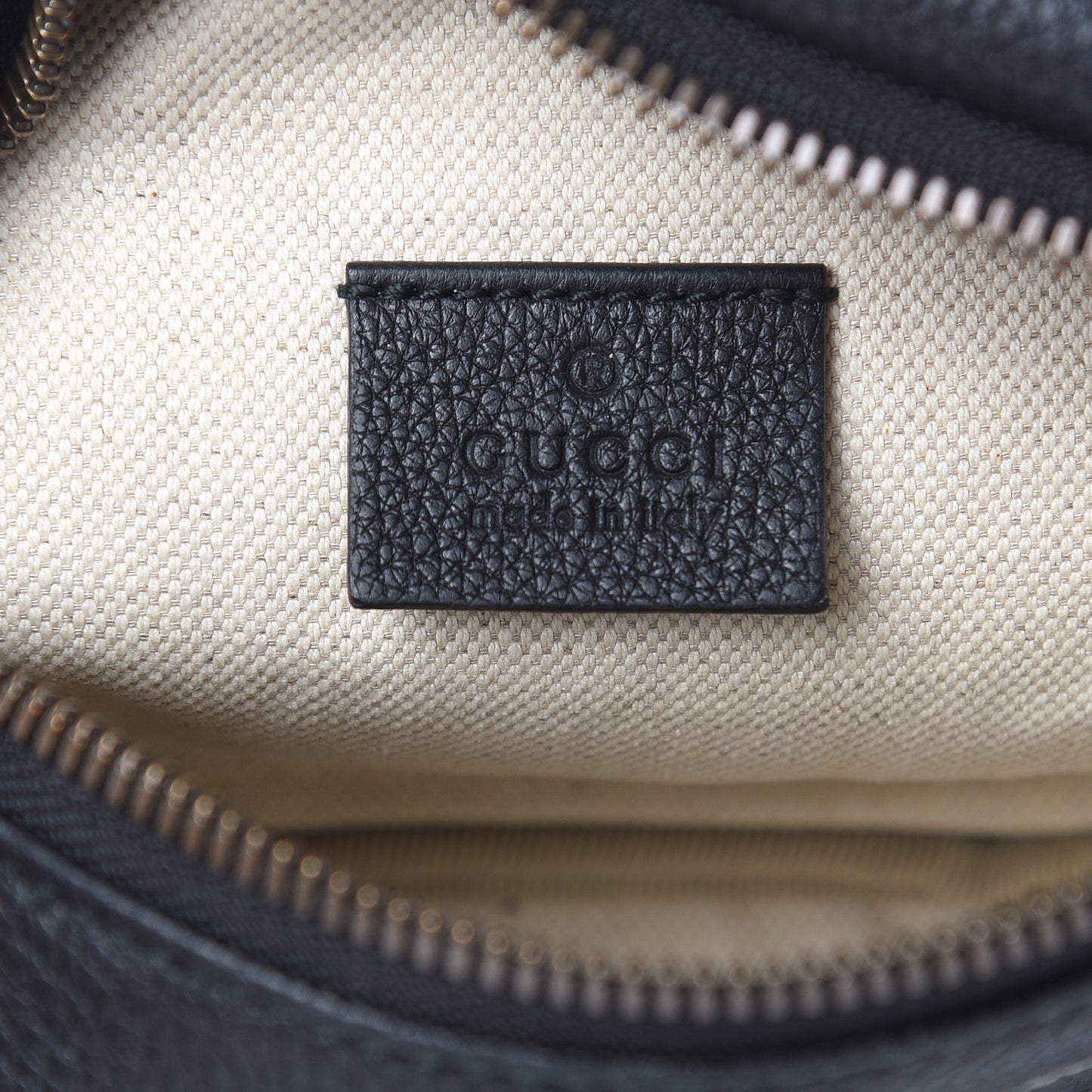 Grained Calfskin Small Logo Belt Bag Black