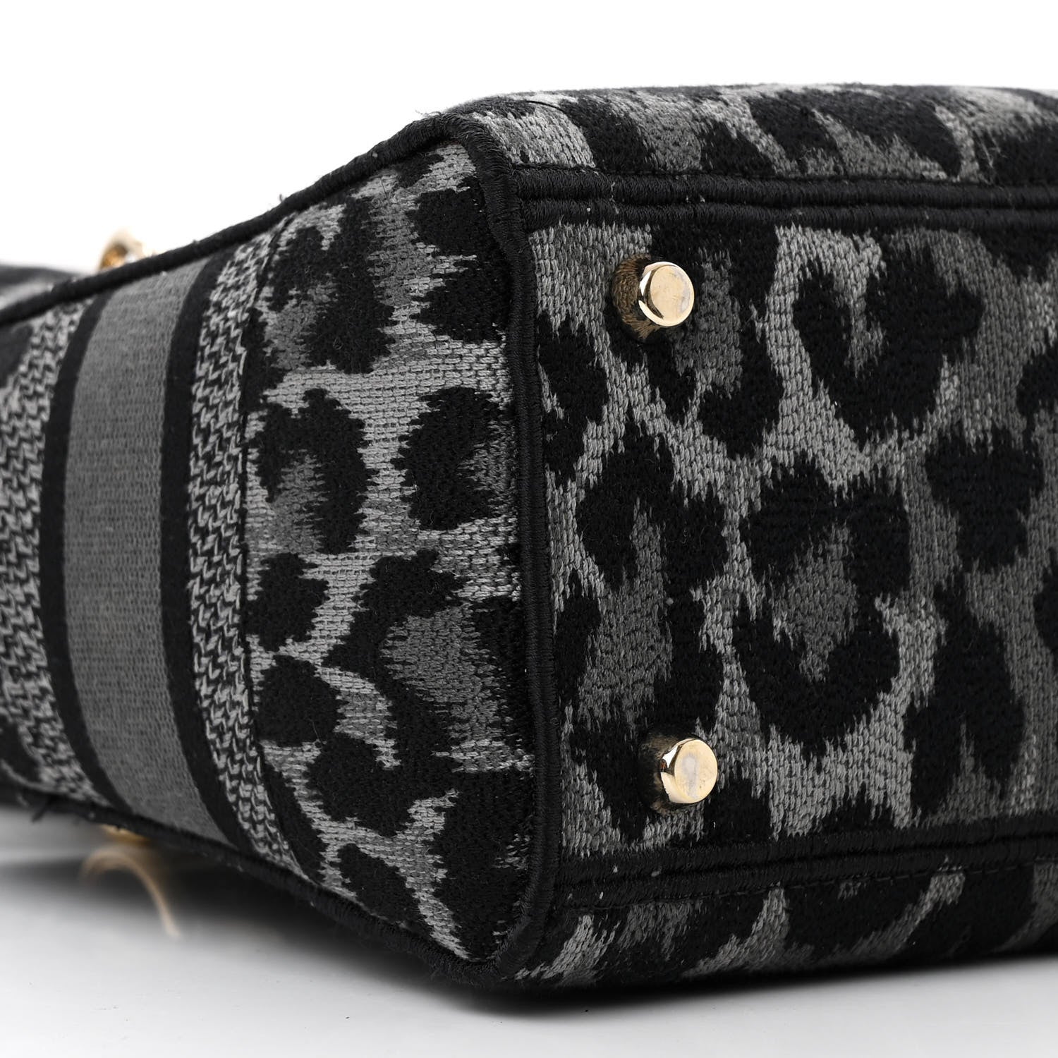 Christian Dior Canvas Mizza Embroidered Medium Lady D-Lite Gray 9 of 10