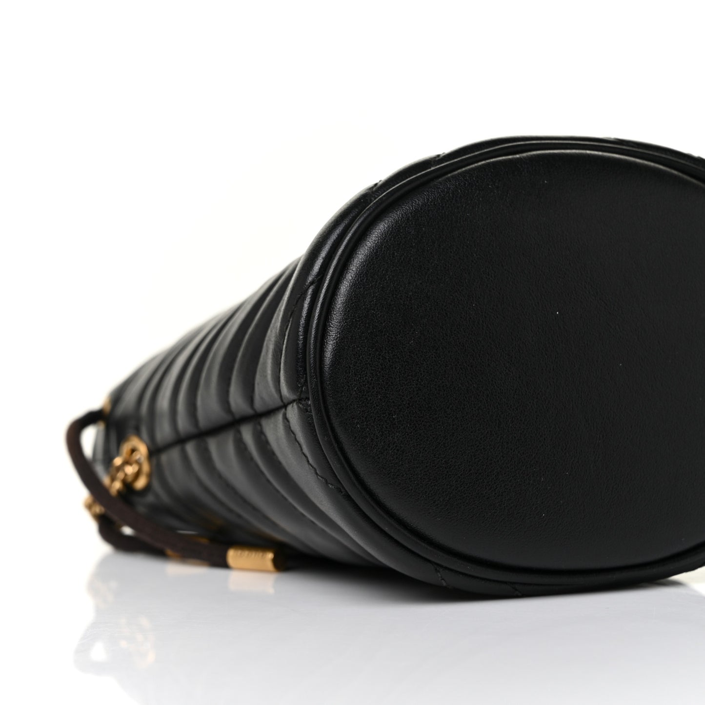 Calfskin Matelasse Mini GG Marmont 2.0 Bucket Bag Black