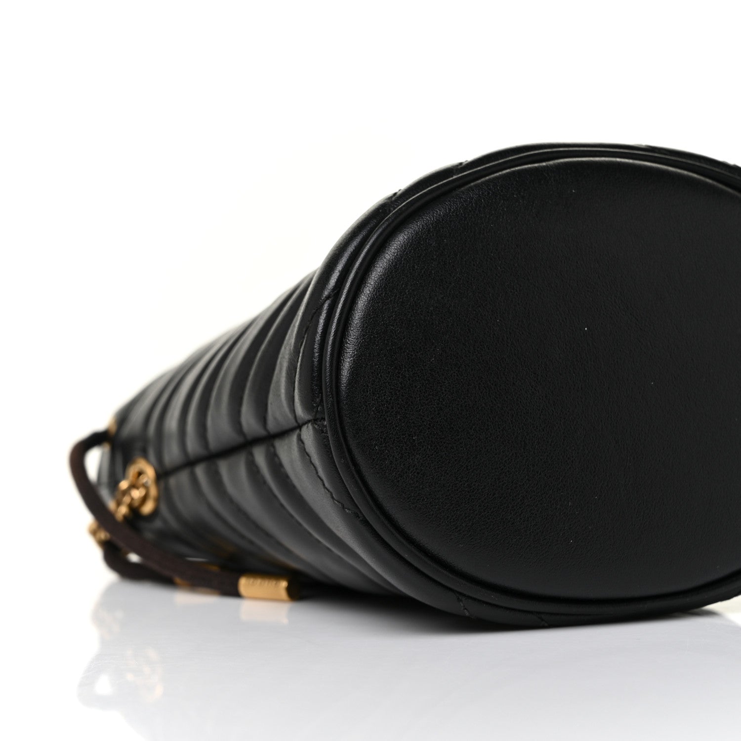 Gucci Calfskin Matelasse Mini GG Marmont 2.0 Bucket Bag Black 8 of 8