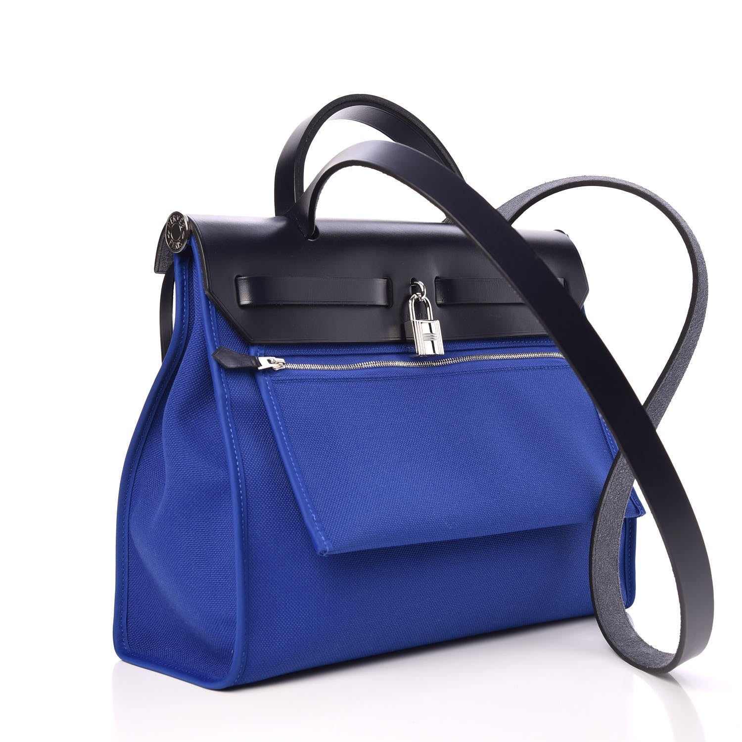 Hermes Toile Vache Hunter Herbag Zip 31 PM Bleu Electrique Bleu Indigo 5 of 11