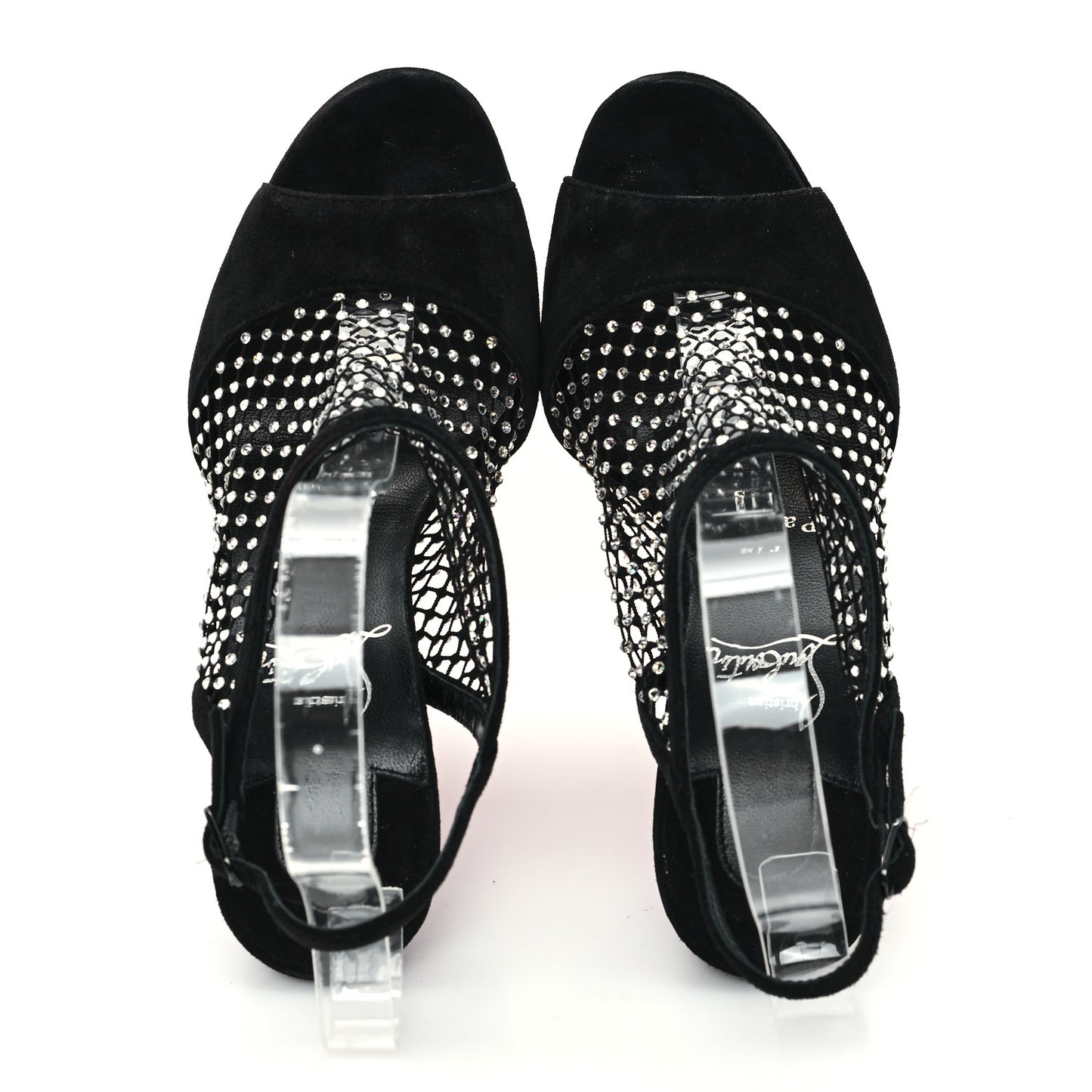 Suede Crystal Pumps 37.5 Black