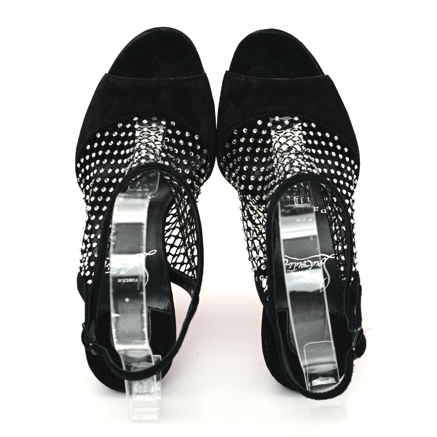 Christian Louboutin Suede Crystal Pumps 37.5 Black 2 of 9