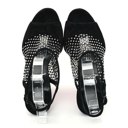 Christian Louboutin Suede Crystal Pumps 37.5 Black 2 of 9