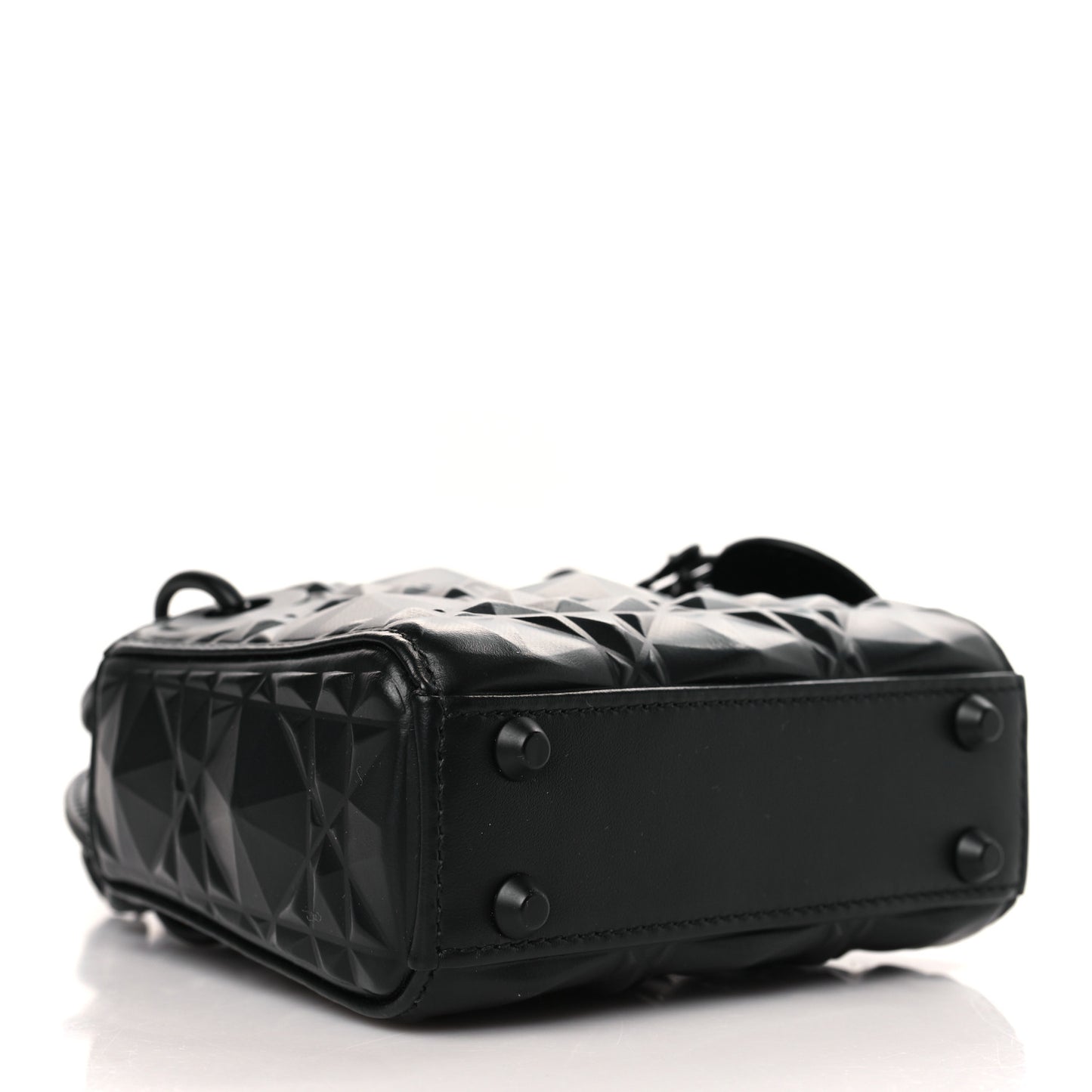 Calfskin Cannage Diamond Micro Lady Dior Black