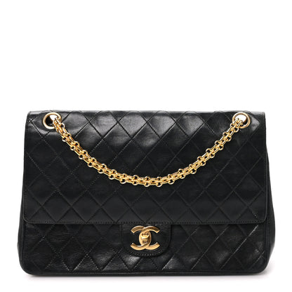 Chanel Lambskin Quilted Medium Double Flap Bijoux Chain Black 1 of 9