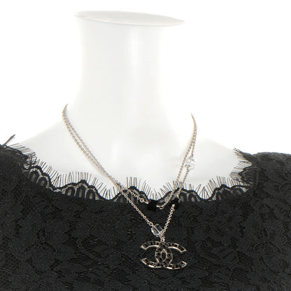 Chanel Swarovski Crystal Large CC Double Strand Necklace Black 2 of 5