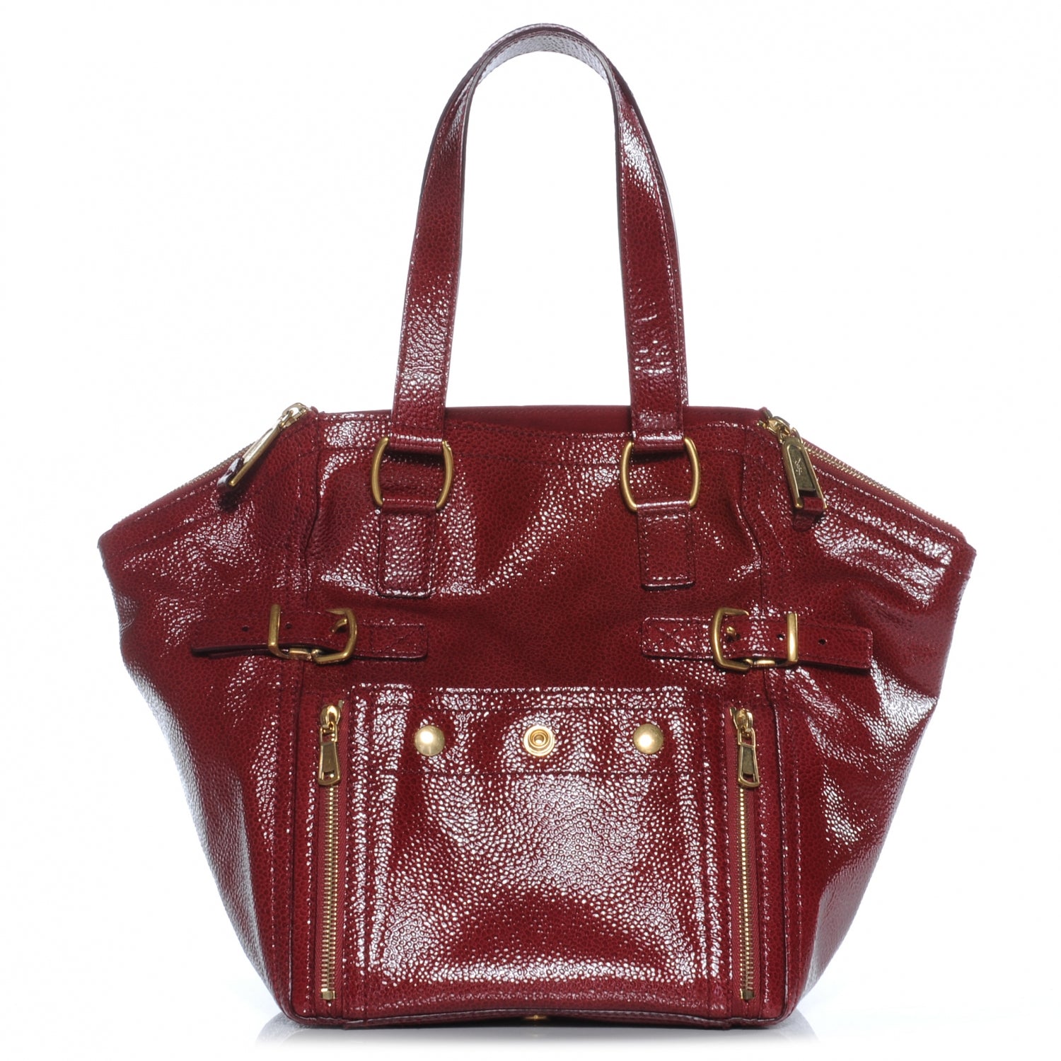 Saint Laurent Patent Small Downtown Dark Red 1 of 7